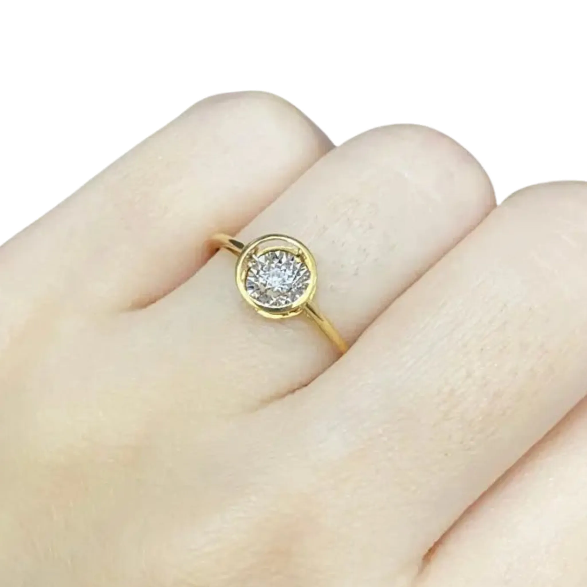 LVNA Classic Golden Dancing Diamond Ring 18kt