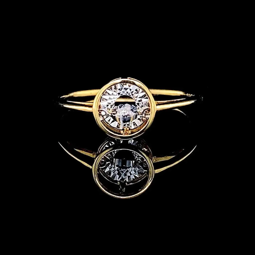 LVNA Classic Golden Dancing Diamond Ring 18kt