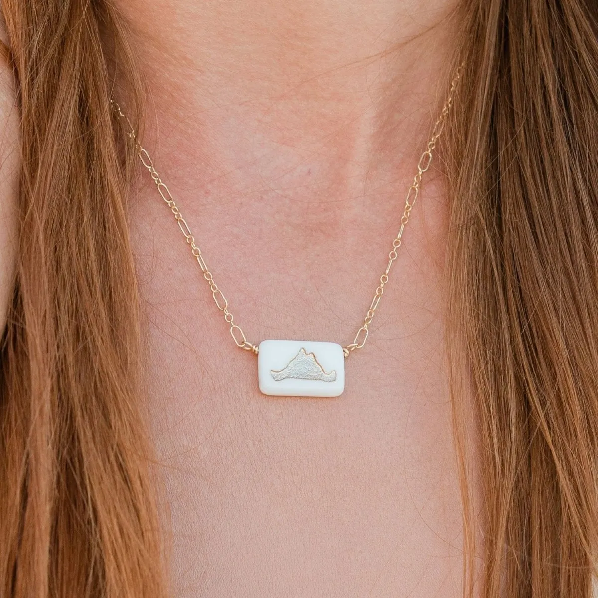 Martha's Vineyard White Island Pendant Necklace