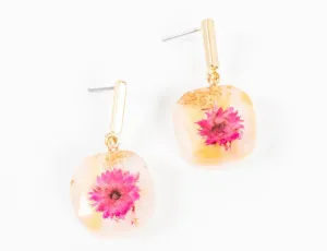 May Day Dry Flower Ball Earrings