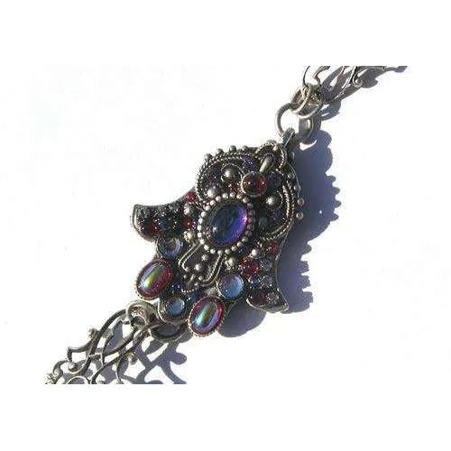 Michal Golan Bold Hamsa Bracelet With Garnet