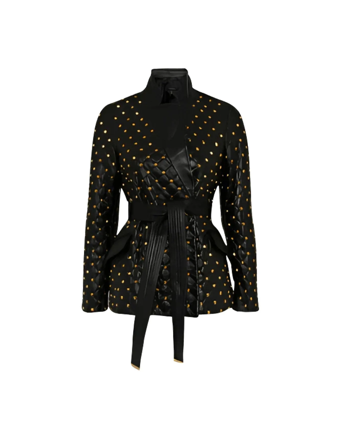 Midnight Majesty Studded Leather Blazer