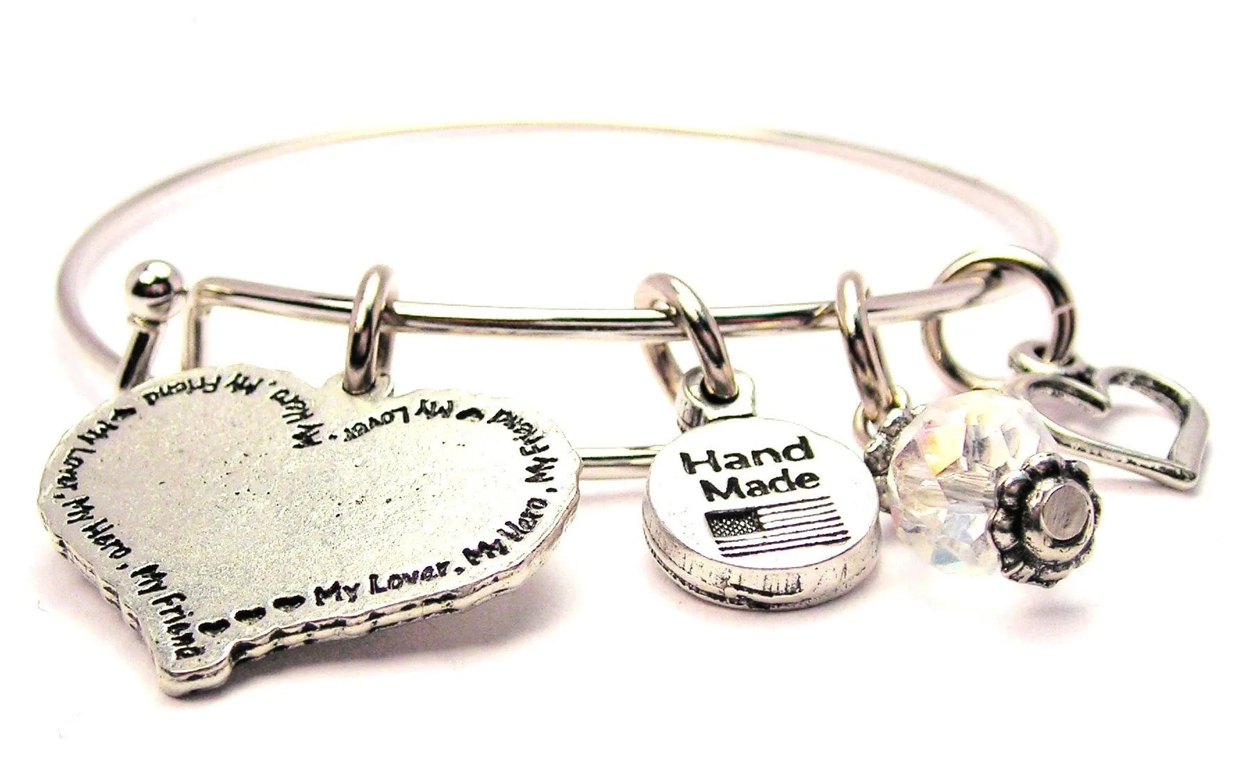 My Lover, My Hero, My Friend Expandable Bangle Bracelet