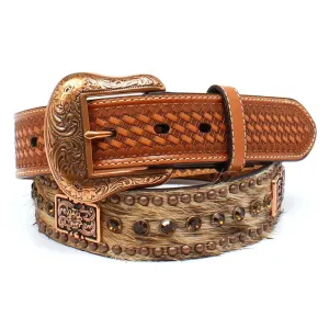 Nocona Copperhead – Mens Hair-On Cowhide Leather Belt