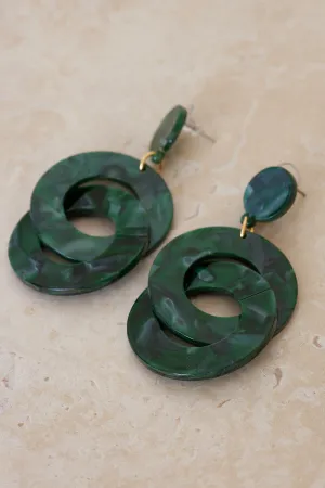 Oasis Link Drop Earrings - Green