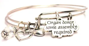 Organ Donor Some Assembly Required Expandable Bangle Bracelet Set