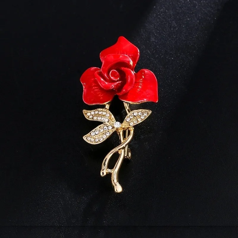 Original Design Pin Flower Mixed Materials Inlay Artificial Diamond Pearl Women'S Brooches