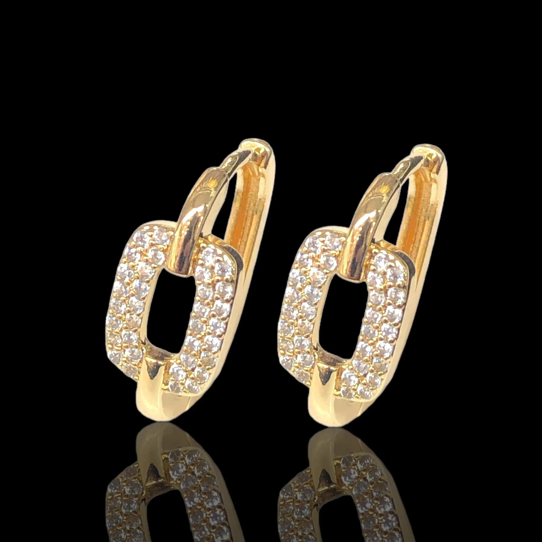 Oro Laminado Gold Filled Norway Chic CZ Earrings