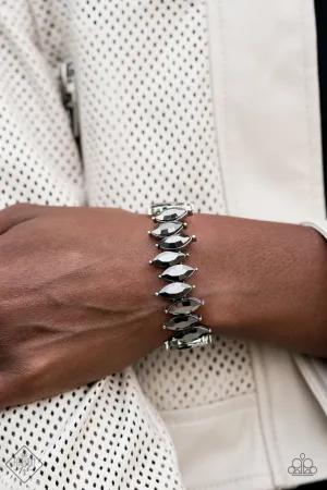 Paparazzi Bracelet ~ Fiercely Fragmented -Fashion Fix Oct2020 - Silver