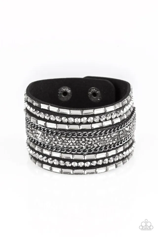 Paparazzi Bracelet ~ Rhinestone Rumble - Black