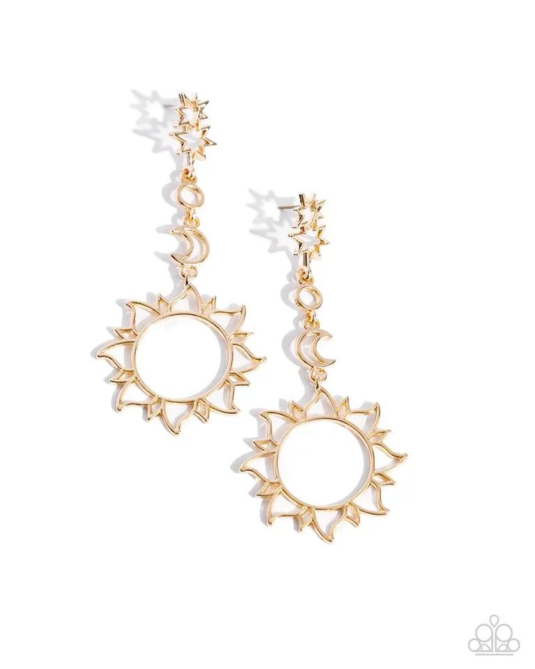 Paparazzi Earring ~ Celestial Chic - Gold