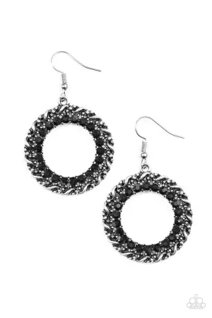 Paparazzi Earring ~ Grunge and Glitter - Black