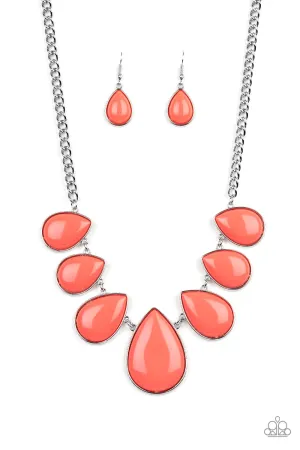 Paparazzi Necklace ~ Drop Zone - Orange