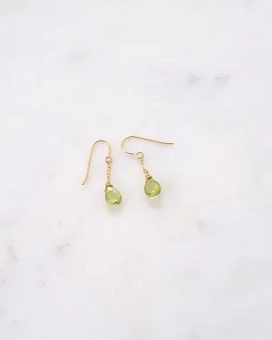 Peridot Simple Drop Earrings