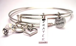 Prayer Long Tab Expandable Bangle Bracelet Set