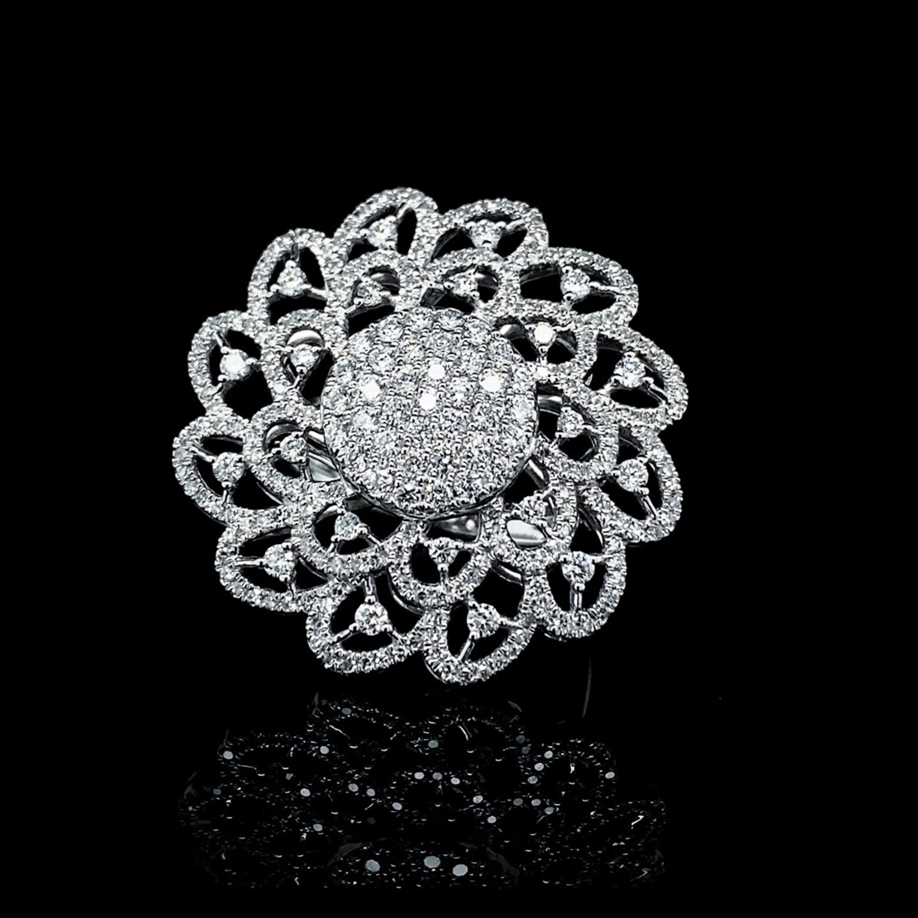 PREORDER | Floral Blossom Statement Diamond Ring 14kt