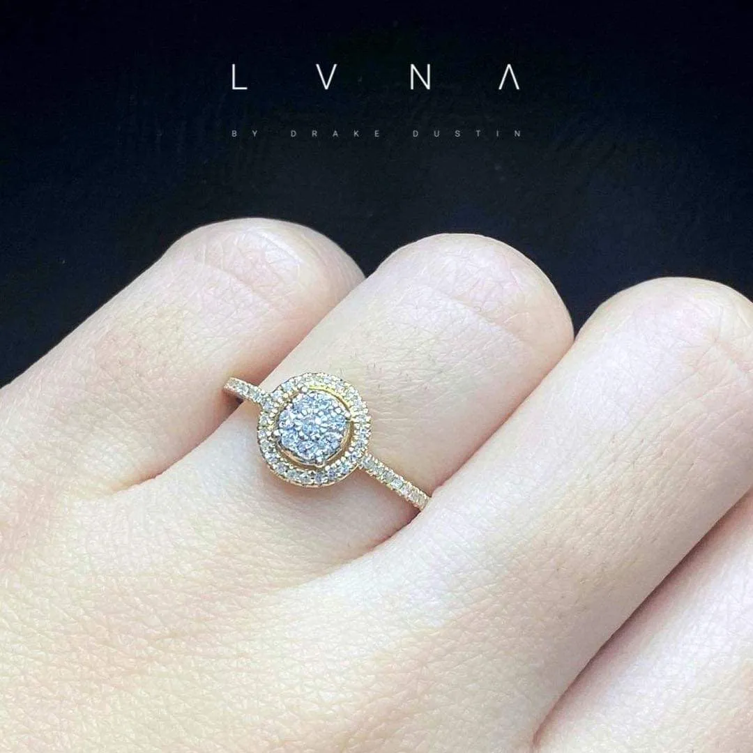 PREORDER | Golden Classic Round Paved Band Diamond Ring 14kt