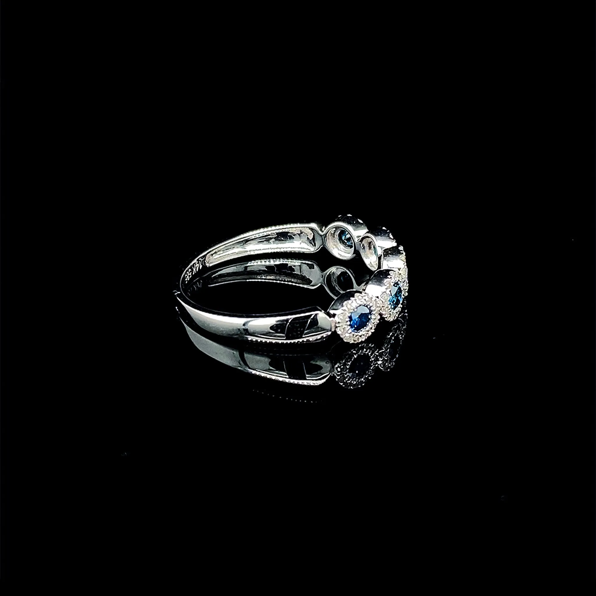 PREORDER | Half Eternity Blue Colored Diamond Ring 14kt