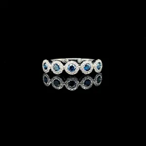 PREORDER | Half Eternity Blue Colored Diamond Ring 14kt