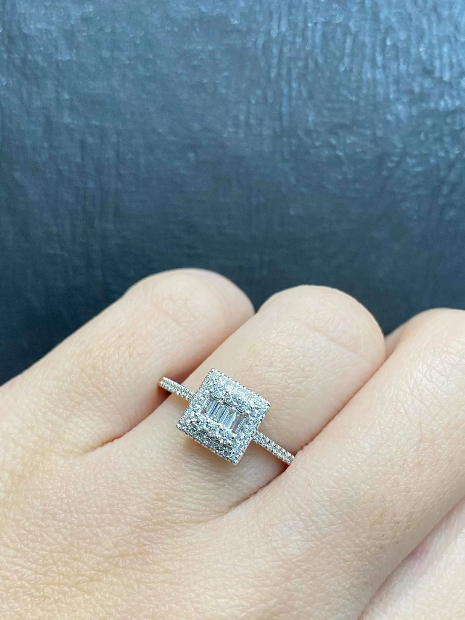 PREORDER | Princess Baguette Paved Band Diamond Ring 14kt