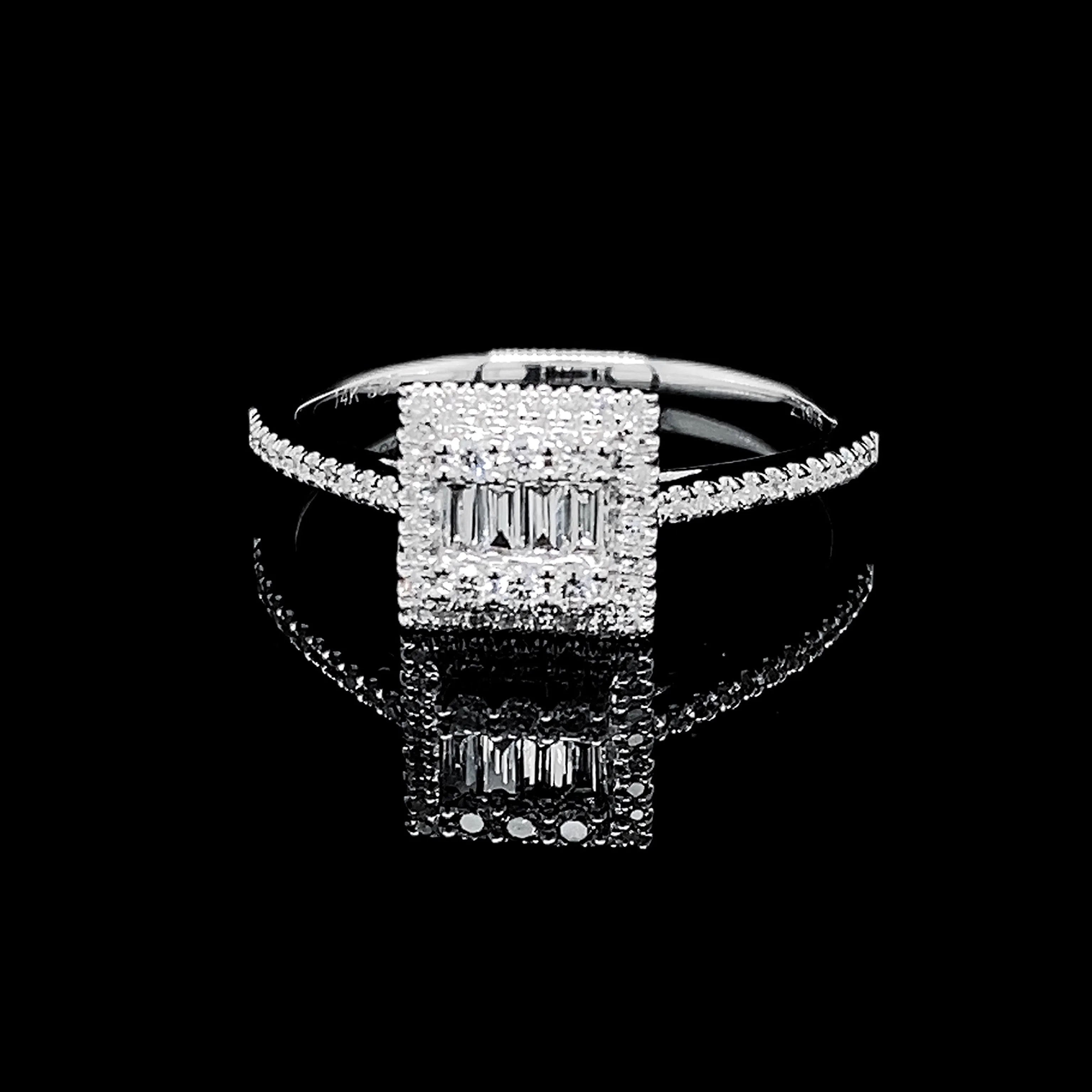 PREORDER | Princess Baguette Paved Band Diamond Ring 14kt