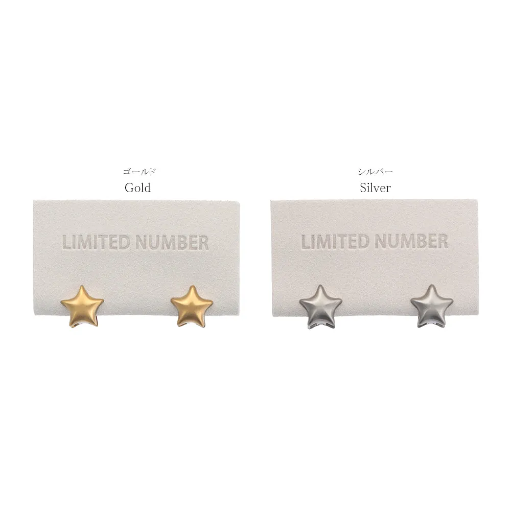 Puffed Star Huggie Earrings