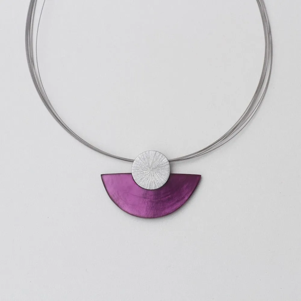 PURPLE OASIS HALF MOON NECKLACE