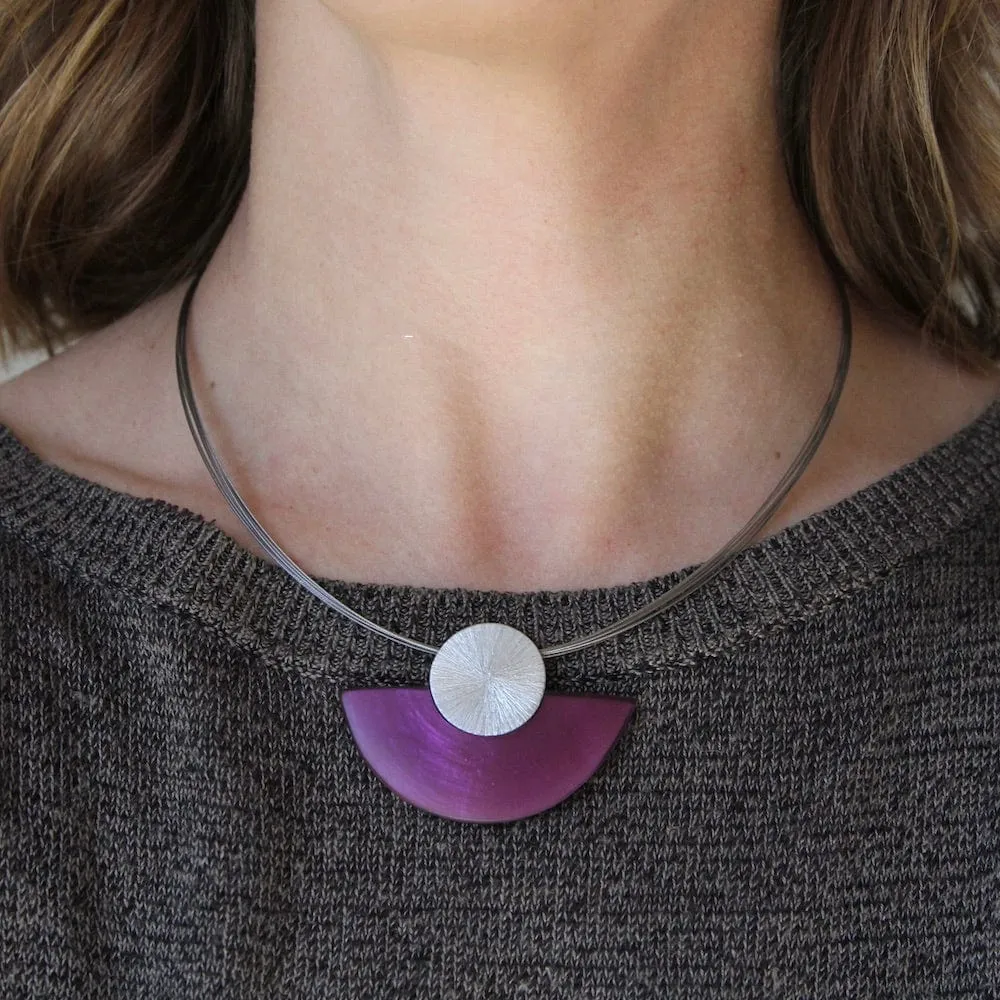 PURPLE OASIS HALF MOON NECKLACE