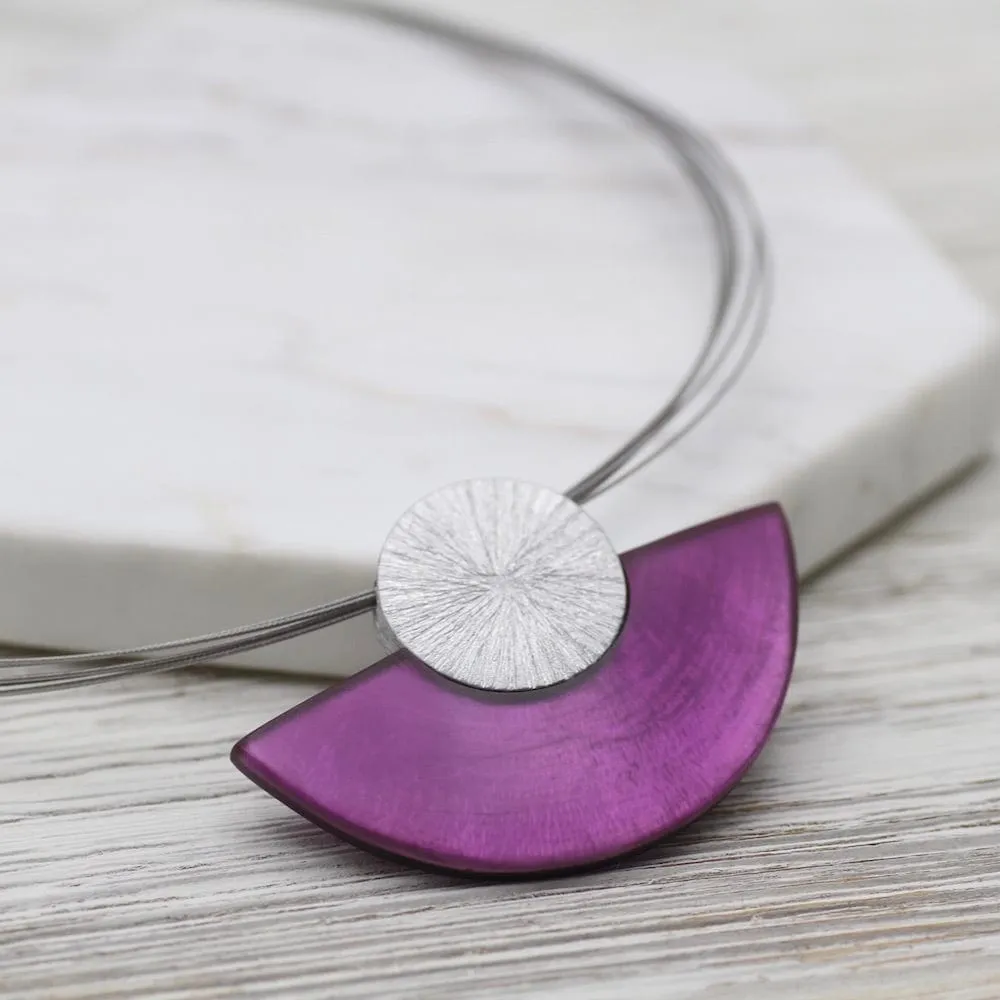 PURPLE OASIS HALF MOON NECKLACE