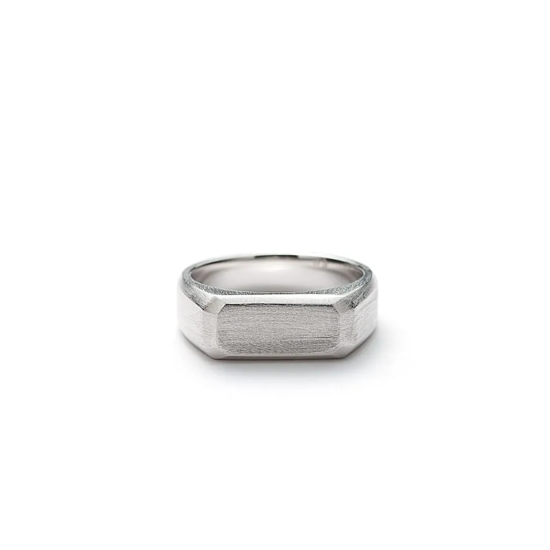 Rectangle Signet Ring Brushed