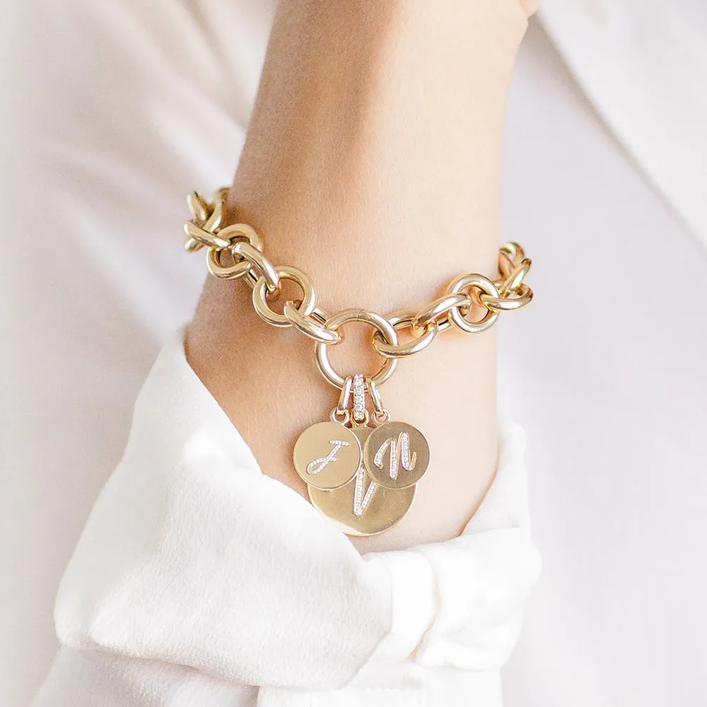 Round Link Charm Bracelet