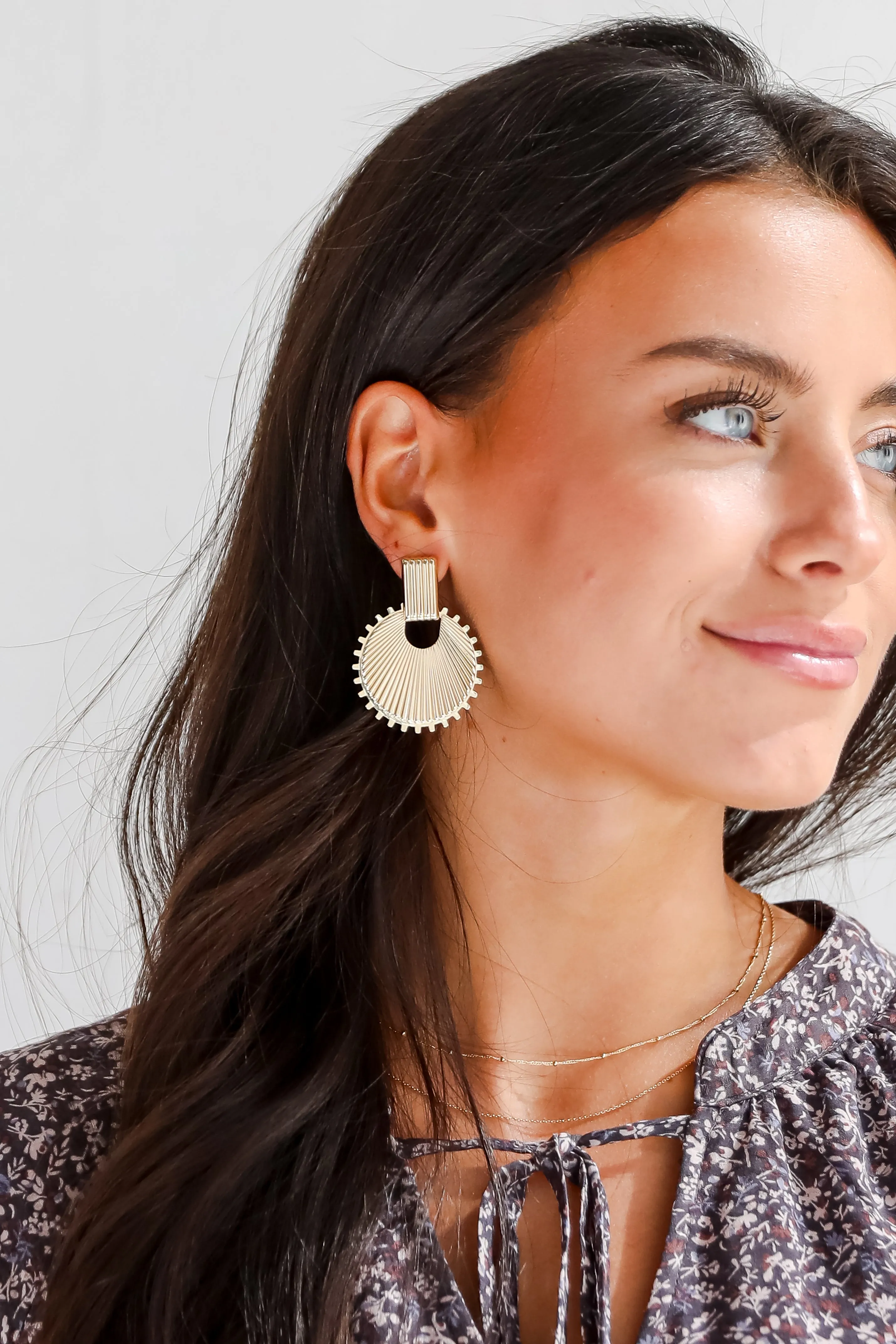 Sarah Gold Statement Circle Earrings