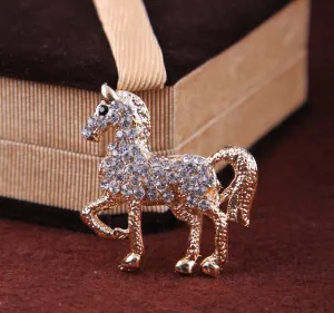 SB363 - Diamond Horse Brooch