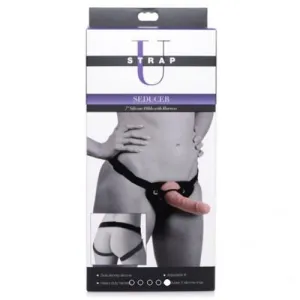 Seducer 7" Silicone Dildo with Harness - Flesh