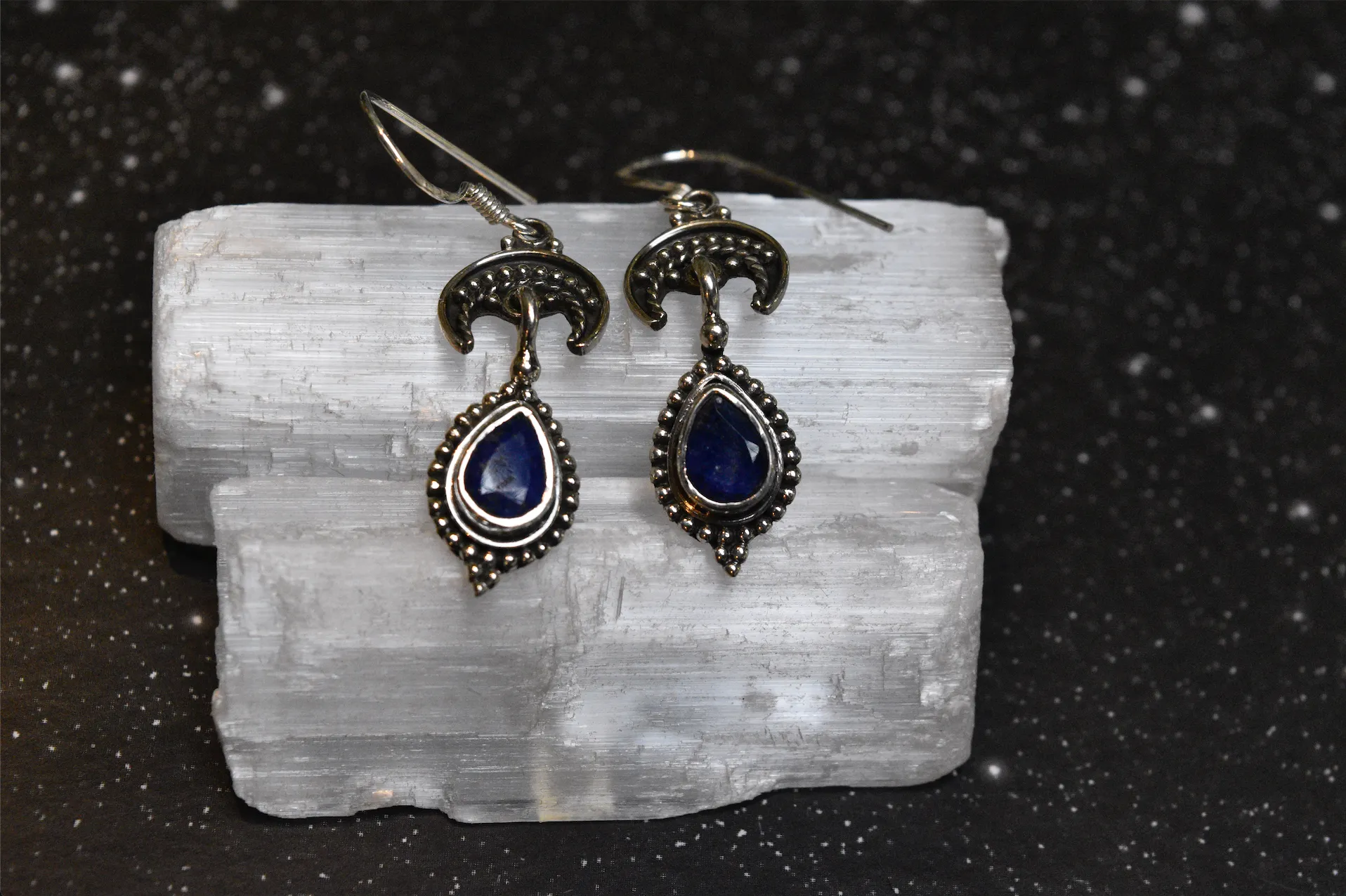 Semi-precious Sapphire Luna Earrings