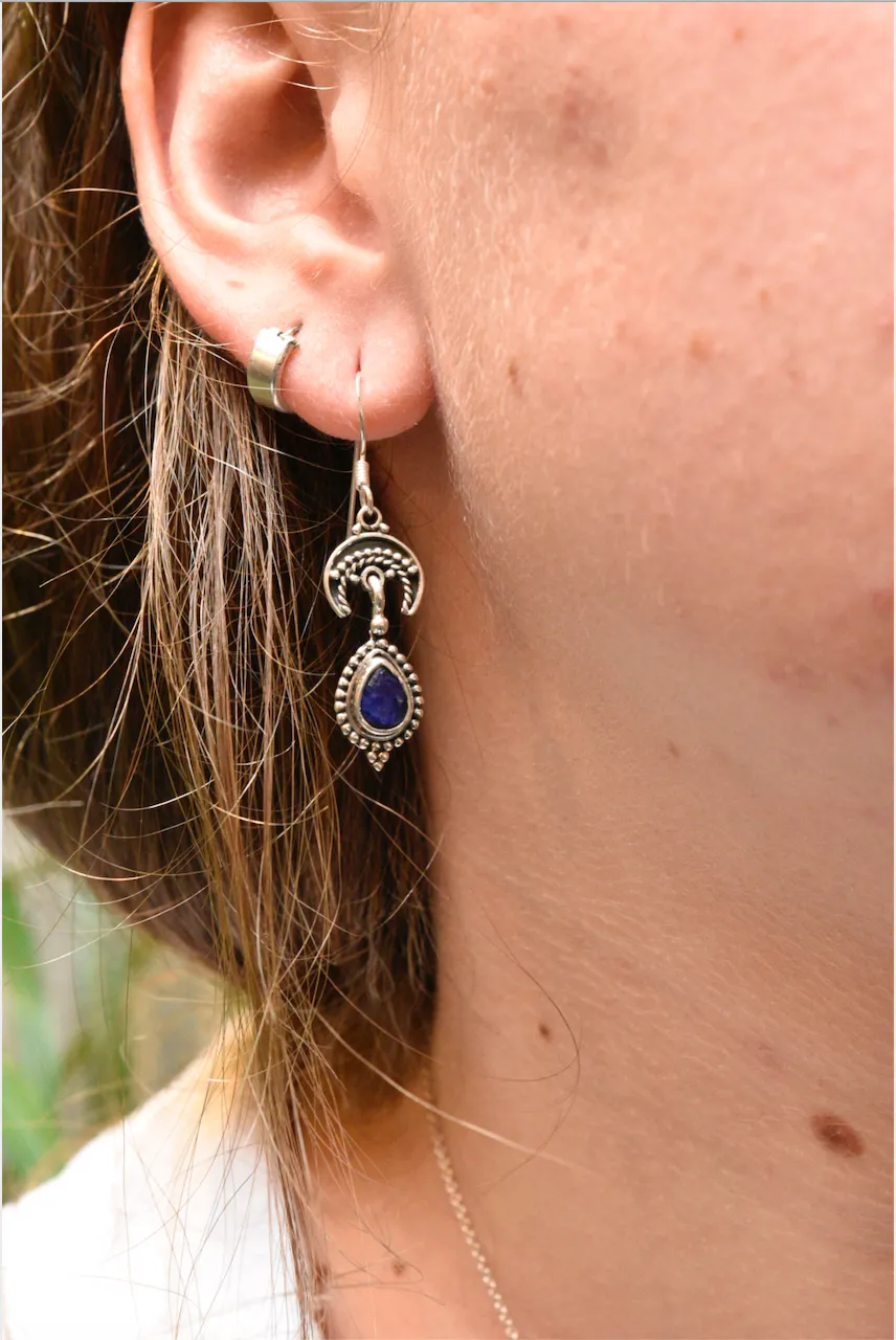 Semi-precious Sapphire Luna Earrings