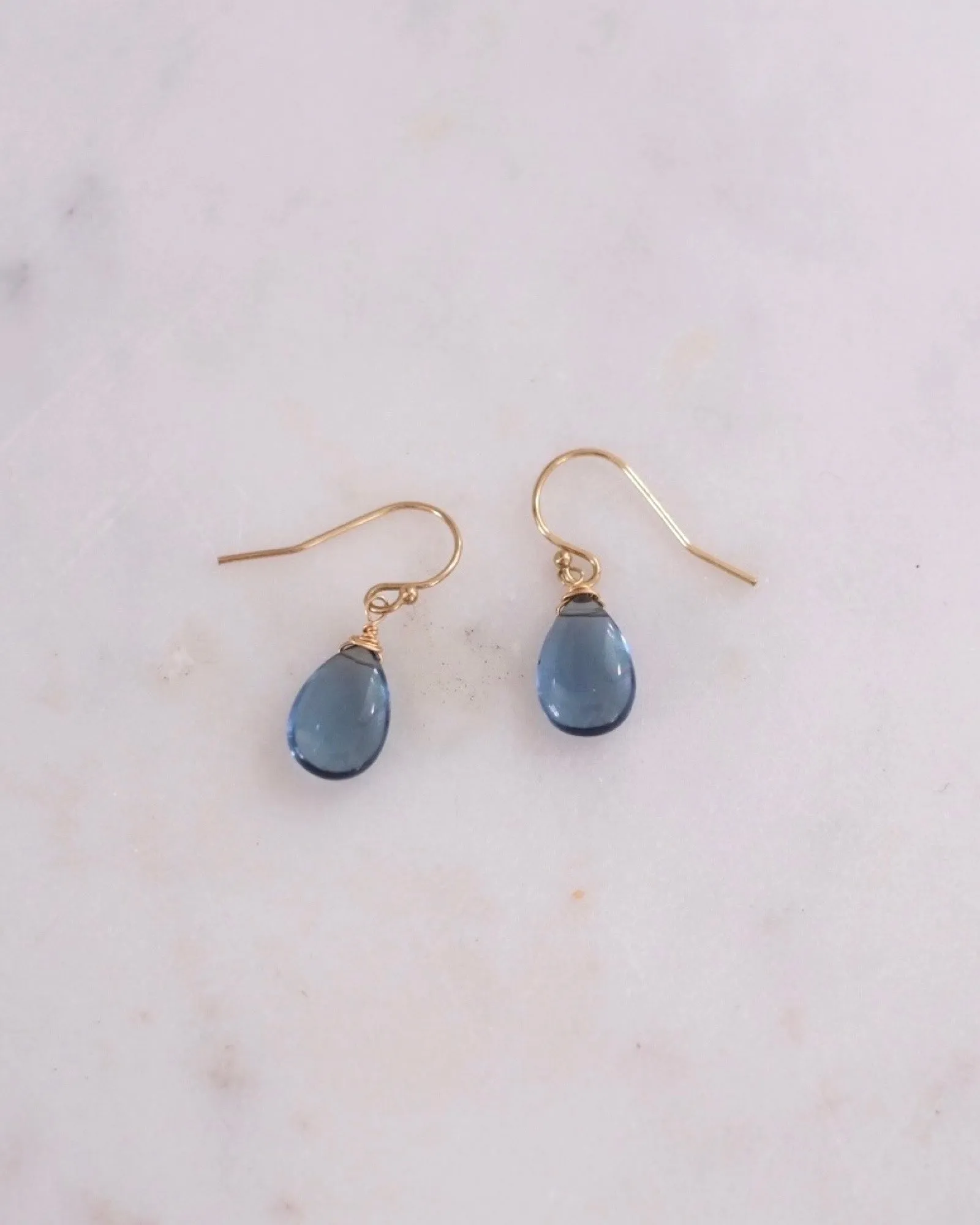 Siberian Blue Quartz Simple Earrings