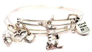 Side View Rabbit Expandable Bangle Bracelet Set