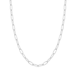 Silver Link Charm Chain Necklace