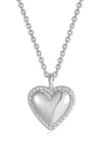 Silver Rope Heart Pendant Necklace