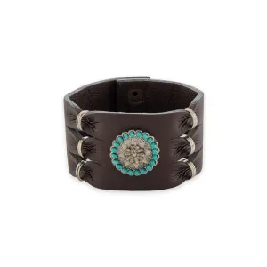 Southwest Bold Leather Cuff Bracelet