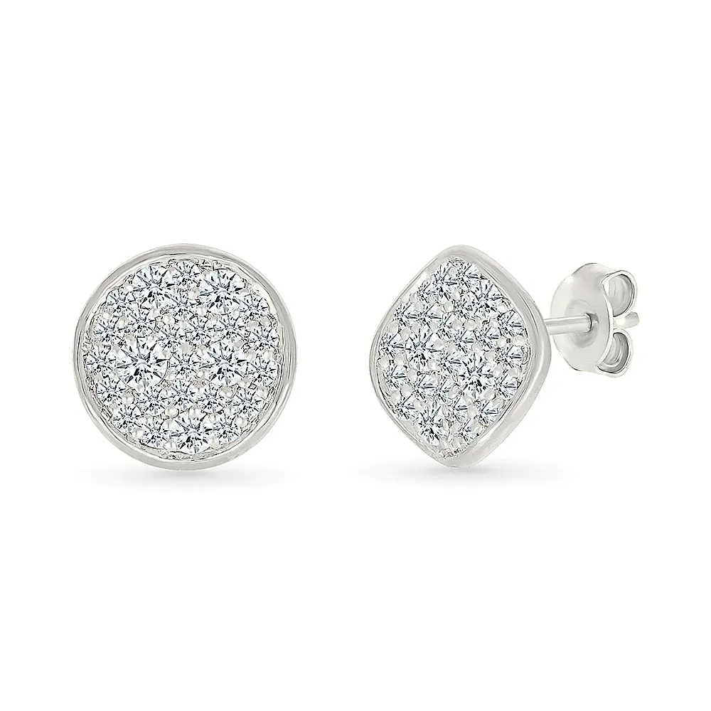 Sparkling Clusters Stud Earrings