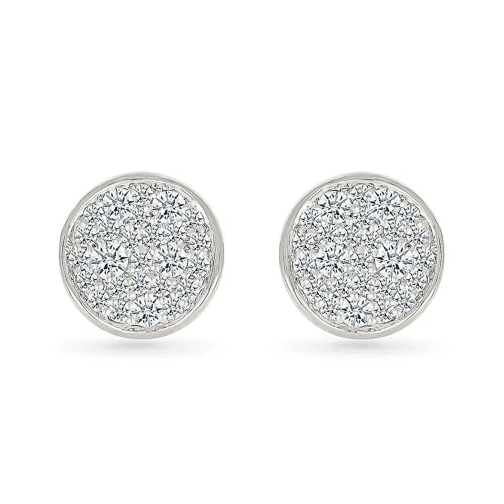 Sparkling Clusters Stud Earrings