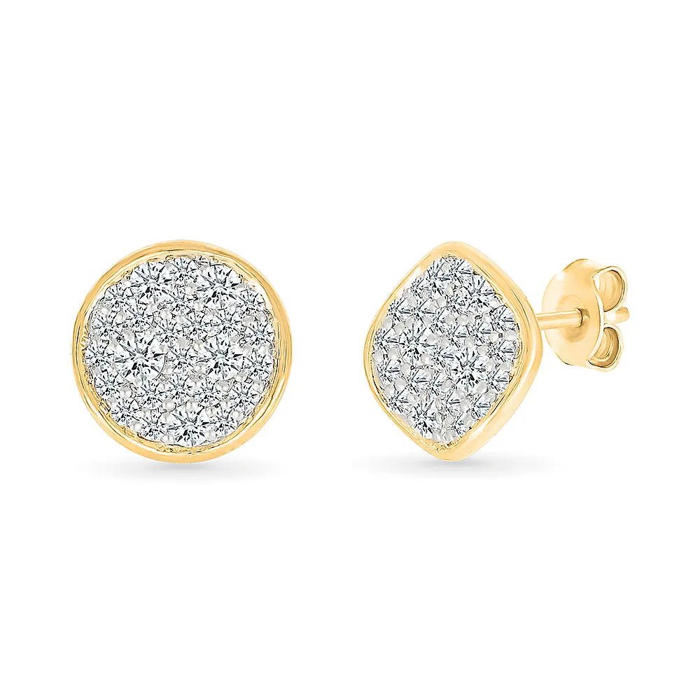 Sparkling Clusters Stud Earrings