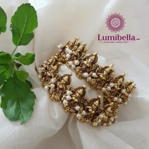 Temple Matte Gold Kada Bangles 2*6