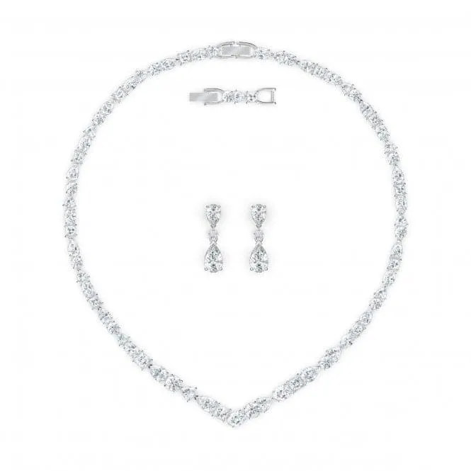 Tennis Deluxe V Mixed Set White Rhodium Plated Set 5575495