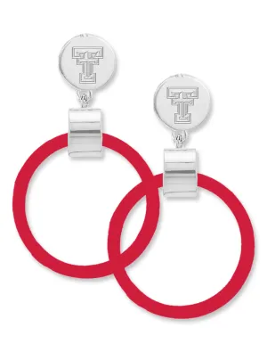 Texas Tech Double T "Bolt" Hoop Earrings