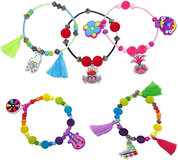 Trolls World Tour Girls Charm Bracelet Making Crafts Set - Makes 8 Bracelets