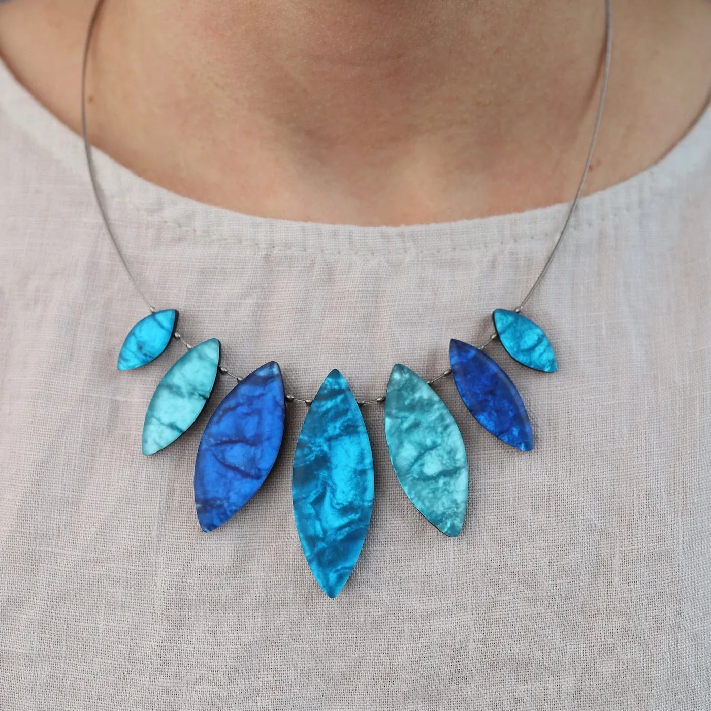 Turquoise Tribal Leaf Necklace