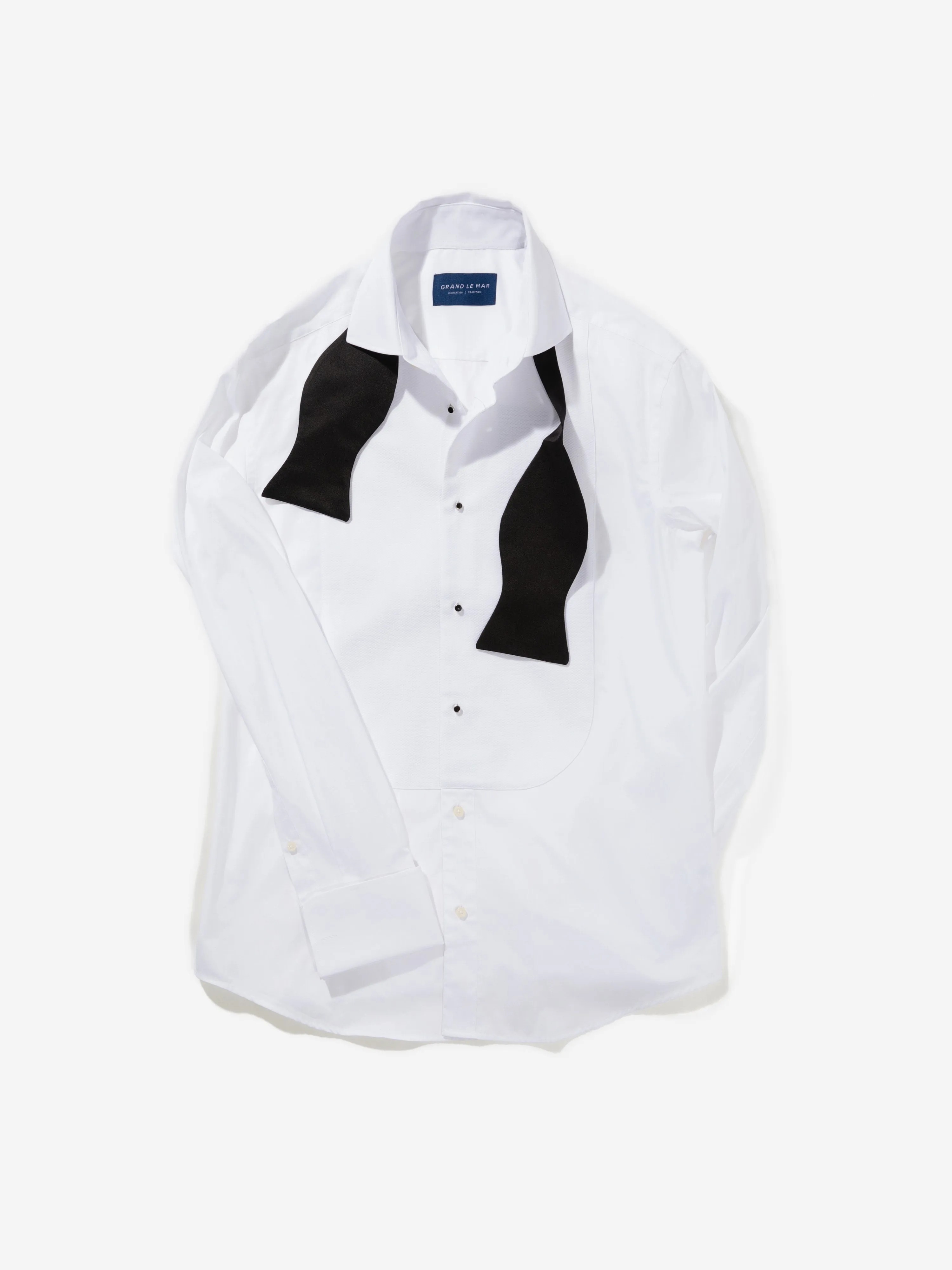 White Piqué Tuxedo Shirt